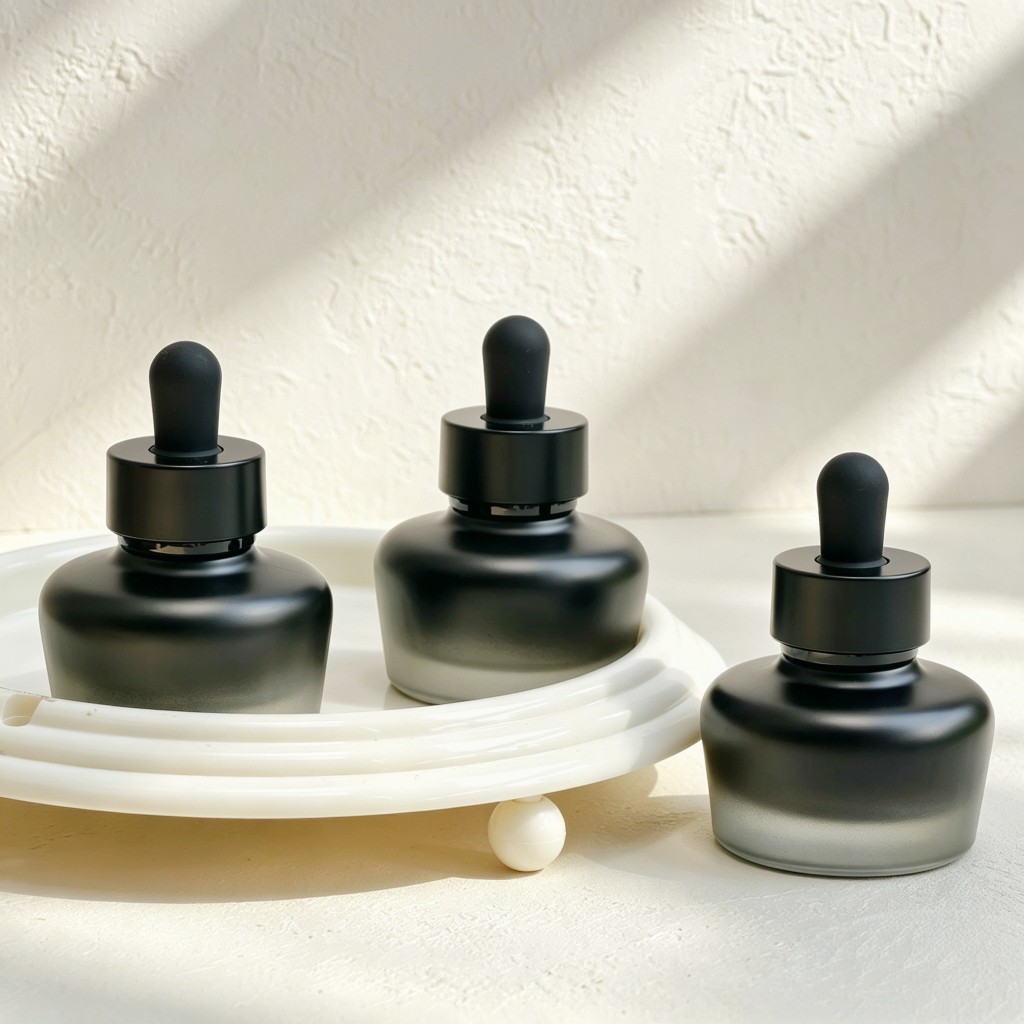 Luxury Skincare Serum - Frasco cuentagotas de vidrio esmerilado de